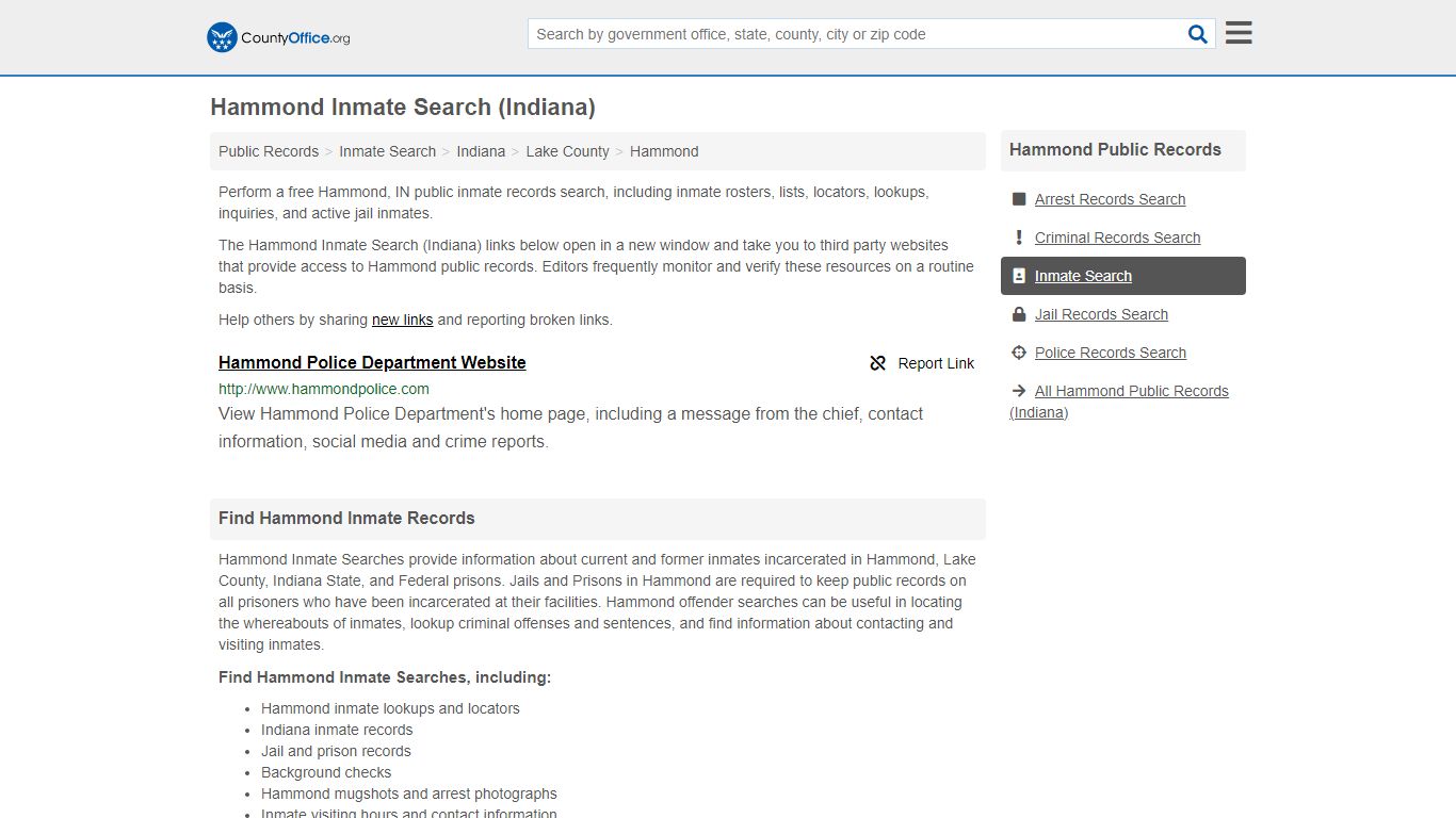 Inmate Search - Hammond, IN (Inmate Rosters & Locators)