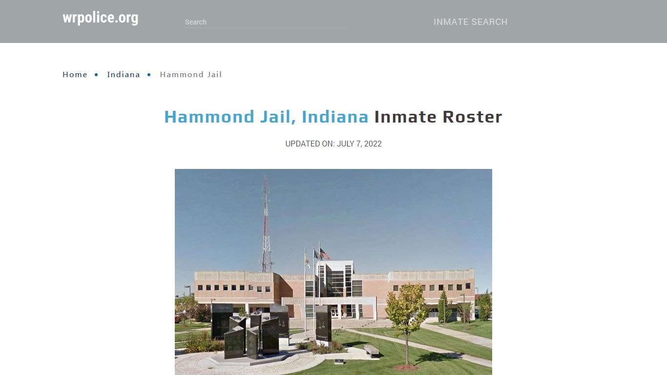 Hammond Jail, Indiana - Inmate Locator